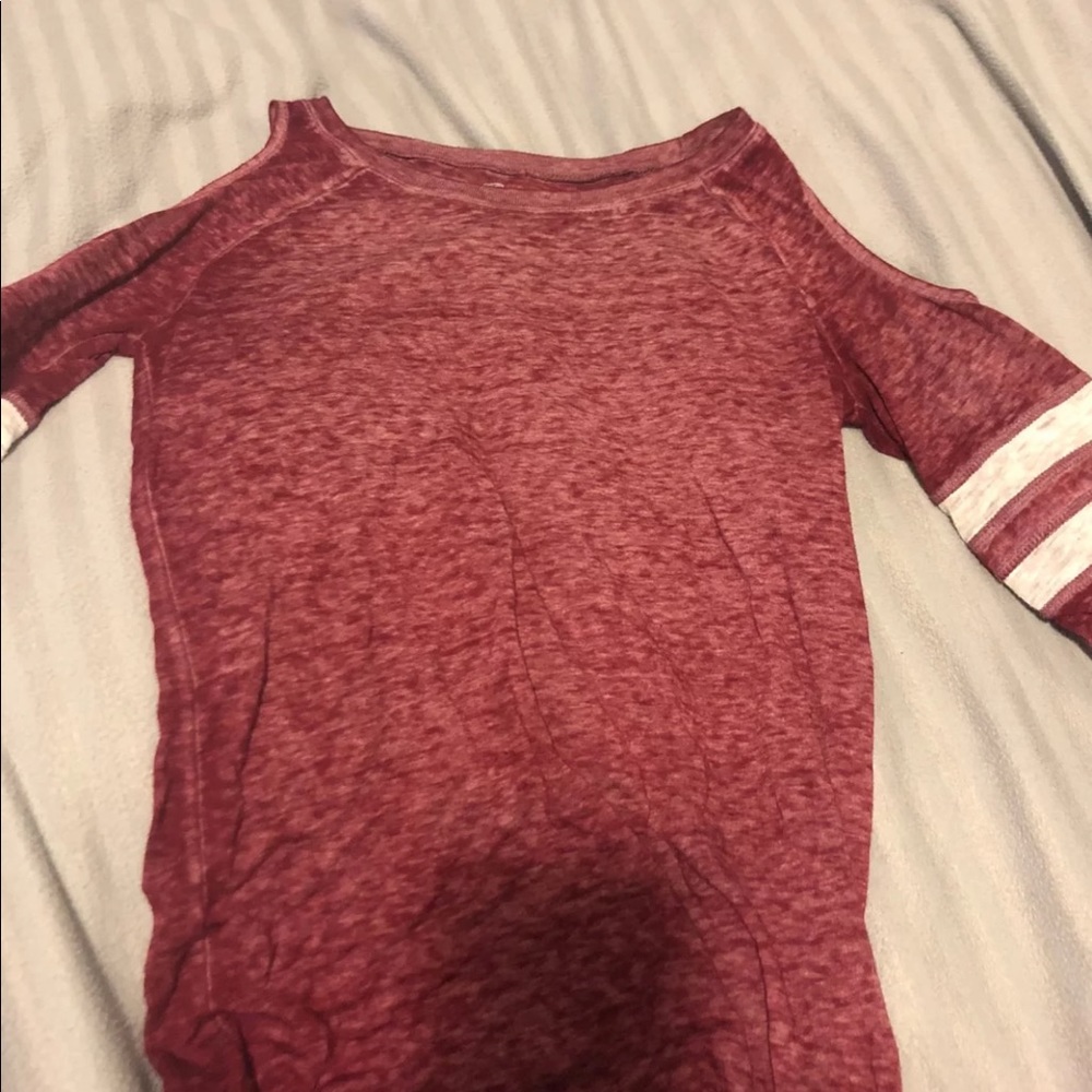 Deep Red Shoulderless Top